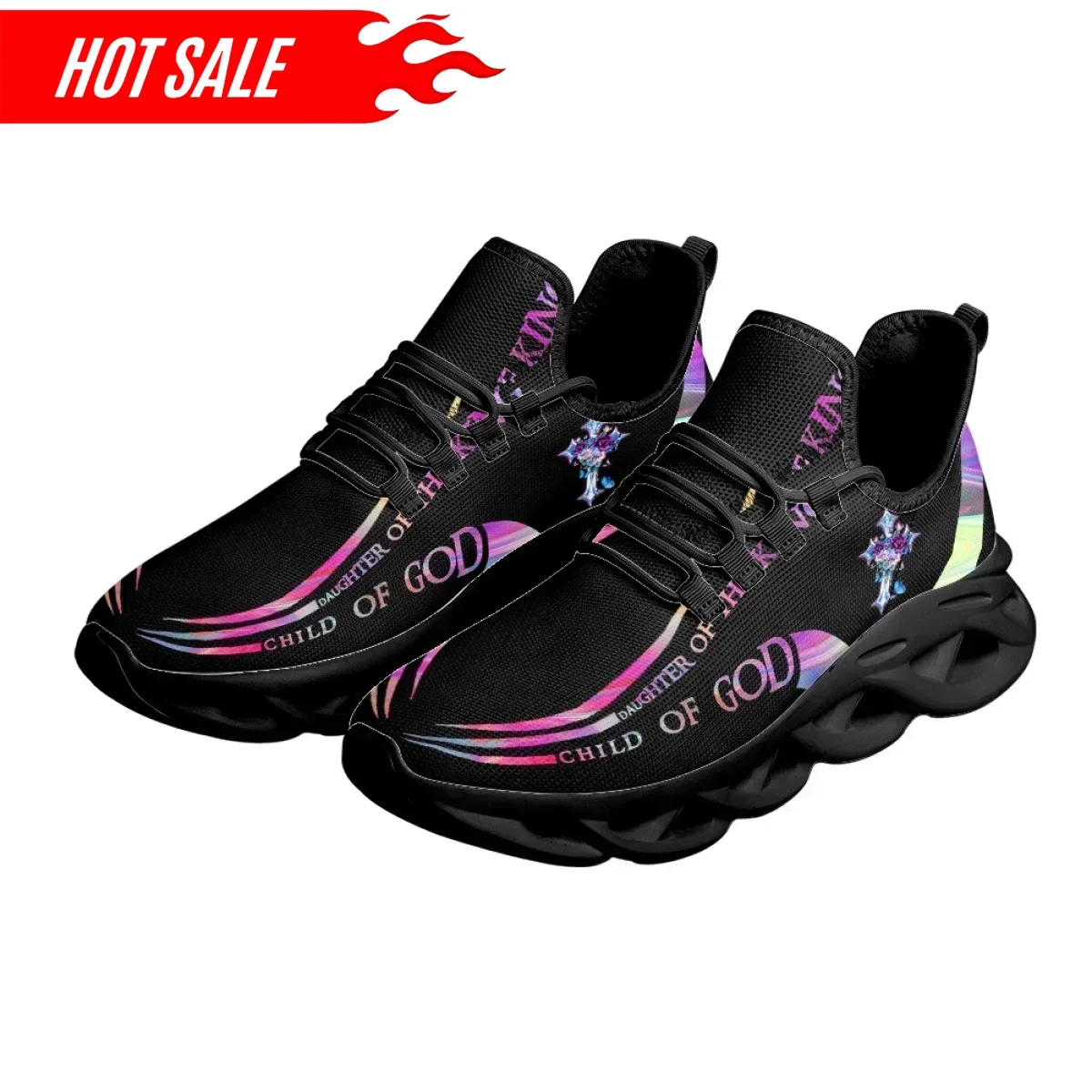 Crossfit Training - Sneakers Traspiranti con Stampa Croce Cristiana,